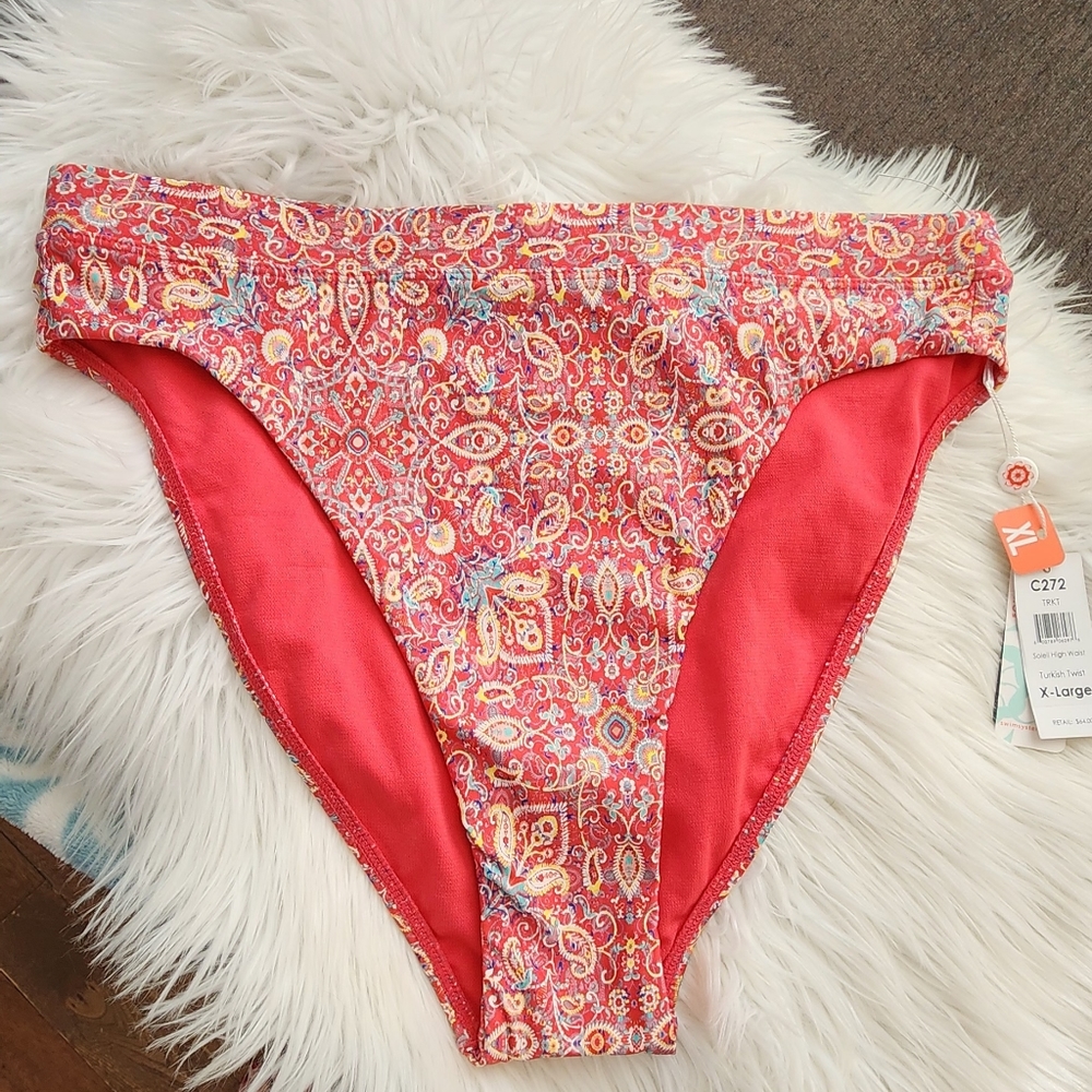 SWIM SYSTEMS - high waist paisley swim bottoms